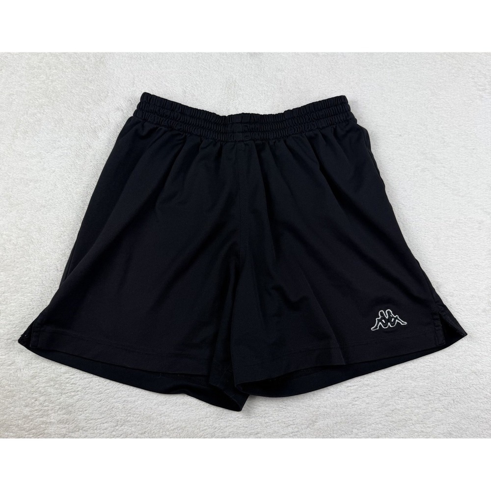 Vintage 90's Kappa Shorts Size Small Black Athletic Soccer Mens Unisex Y2K